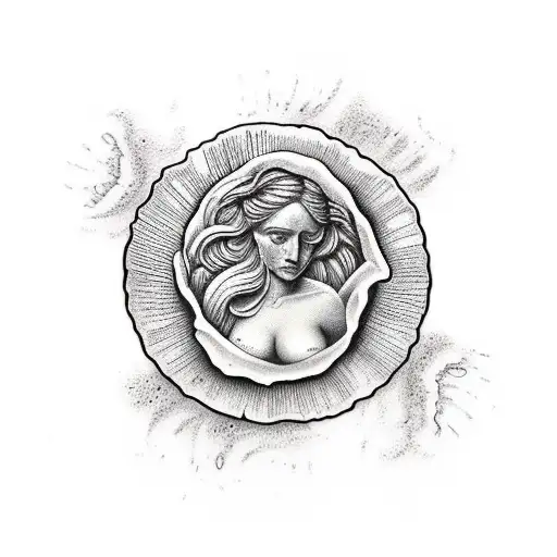 birth of venus tattoo design idea