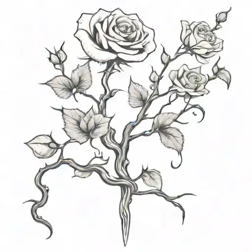 sword snakes roses and a poison tree tattoo design idea