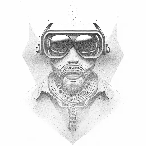 cowboy welder tattoo design idea