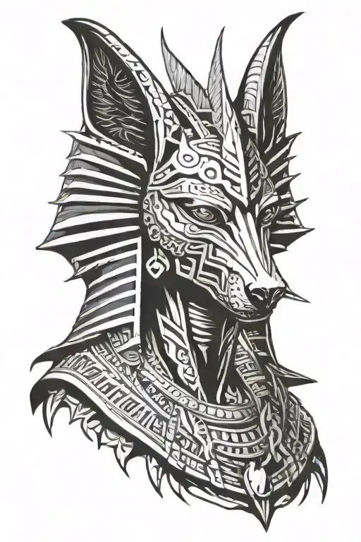 anubis egiptian god tattoo design idea