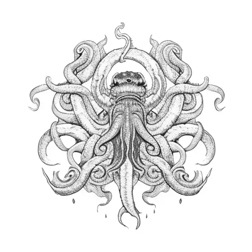 kraken ship tattoo design idea