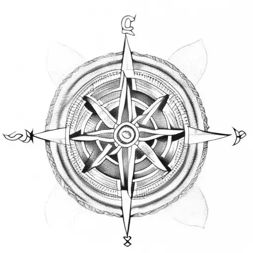Celtic compass tattoo design idea