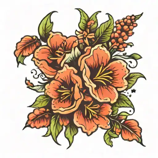 birth flower tattoo April July February for the foot  tattoo design idea