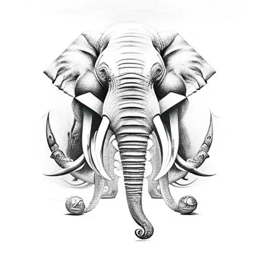 salvador dali elephant viking  tattoo design idea