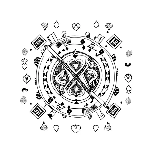 8 of clubs and 3 of hearts with text that says "it could always be worse" tattoo design idea