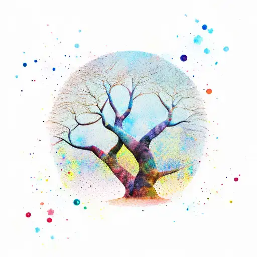 There are many branches of learning, but only the one solid tree-trunk of wisdom. abstract watercolor tattoo design idea