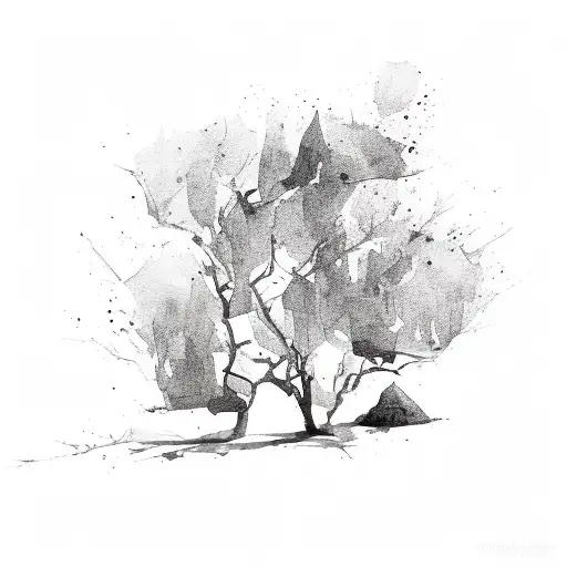 There are many branches of learning, but only the one solid tree-trunk of wisdom. abstract watercolor tattoo design idea