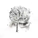 There are many branches of learning, but only the one solid tree-trunk of wisdom. abstract watercolor tattoo design idea