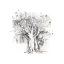 There are many branches of learning, but only the one solid tree-trunk of wisdom. abstract watercolor tattoo design idea