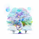 There are many branches of learning, but only the one solid tree-trunk of wisdom. abstract watercolor tattoo design idea