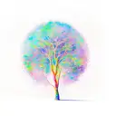 There are many branches of learning, but only the one solid tree-trunk of wisdom. abstract watercolor tattoo design idea