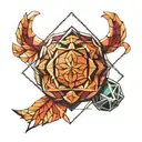 3D geometric tattoo design incorporating a 3d geometric backgroung tattoo design idea