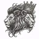 lion with crown. evil. darkness. Letter H & T around the lion.   tattoo design idea