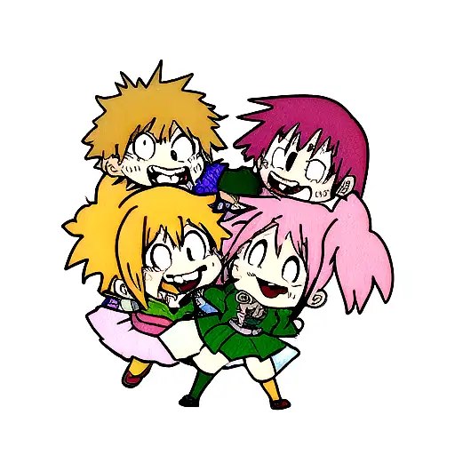 colorful my hero academia tattoo design idea