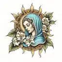 Mother mary   tattoo design idea
