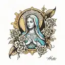 Mother mary   tattoo design idea
