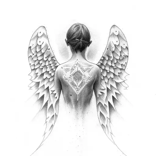 angel birthmark tattoo design idea