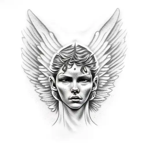 angel birthmark tattoo design idea