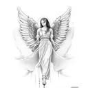 angel birthmark tattoo design idea
