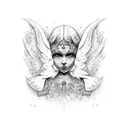 angel birthmark tattoo design idea