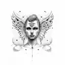 angel birthmark tattoo design idea
