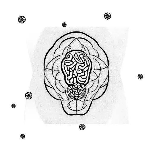 A tattoo of a brain and seagulls flying from it tattoo design idea