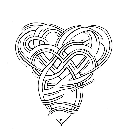 A minimalist tattoo of an infinity symbol combined with a heart tattoo design idea