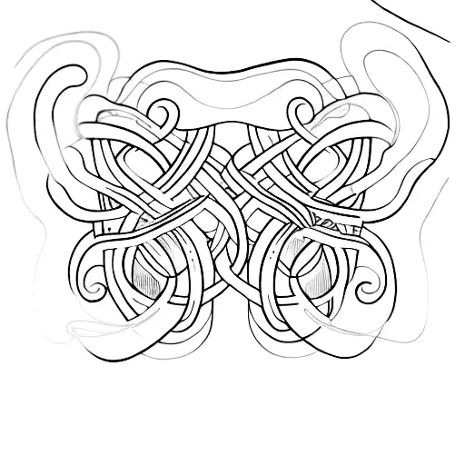 A minimalist tattoo of the names 'Amelia' and 'Teona' intertwined tattoo design idea