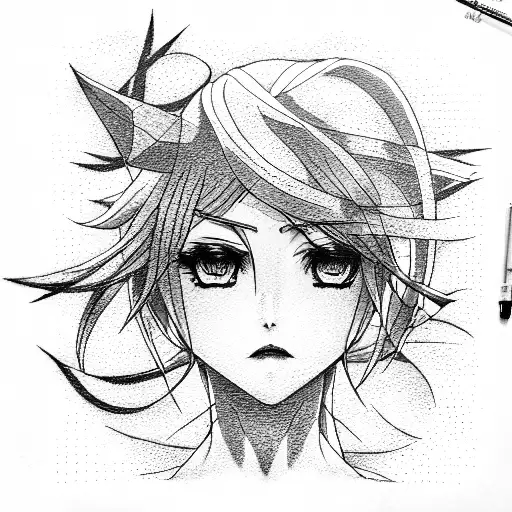 Lucy from edgerunners anime tattoo design idea