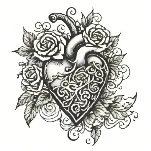heart bit showing life goes on" tattoo design idea
