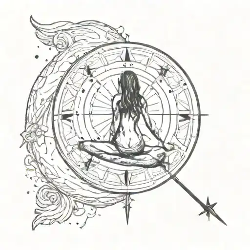 small, minimal,  back tattoo women, balance, sea, moonchild, cancer horoscope, Jesus Christ. tattoo design idea