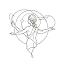 small, minimal,  back tattoo women, balance, sea, moonchild, cancer horoscope, Jesus Christ. tattoo design idea