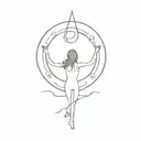 small, minimal,  back tattoo women, balance, sea, moonchild, cancer horoscope, Jesus Christ. tattoo design idea