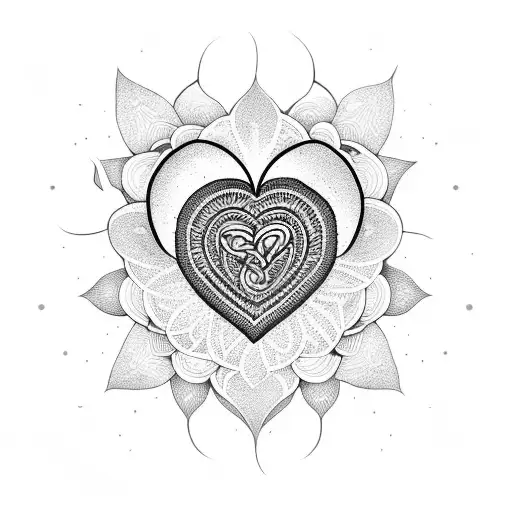 heart with mandala  tattoo design idea
