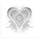 heart with mandala  tattoo design idea