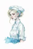 A chef girl with air element born in 1996 with independent personality and very short blond hair tattoo design idea