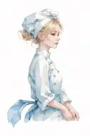 A chef girl with air element born in 1996 with independent personality and very short blond hair tattoo design idea