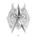 witcher, skyrim, final fantasy all next to each tattoo design idea