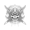 warrior skull time aries tattoo design idea