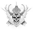 warrior skull time aries tattoo design idea