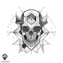 cyberpunk skull tattoo design idea