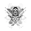 cyberpunk skull tattoo design idea