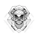 cyberpunk skull tattoo design idea