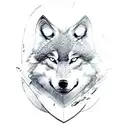 Wolf shield tattoo design idea