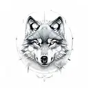 Wolf shield tattoo design idea
