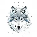 Wolf shield with a raven tattoo design idea