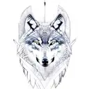 Wolf shield with a raven tattoo design idea