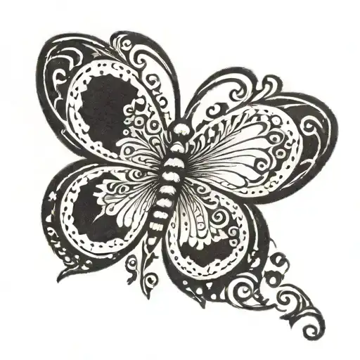 butterfly tramp stamp with a semicolon  tattoo design idea