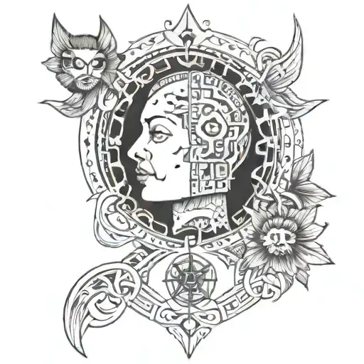 Tattoo On The Neck With Occult Symbols inspired by romanian folklore  tattoo design idea
