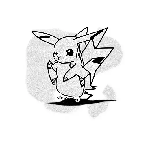 Fighting pikachu  tattoo design idea